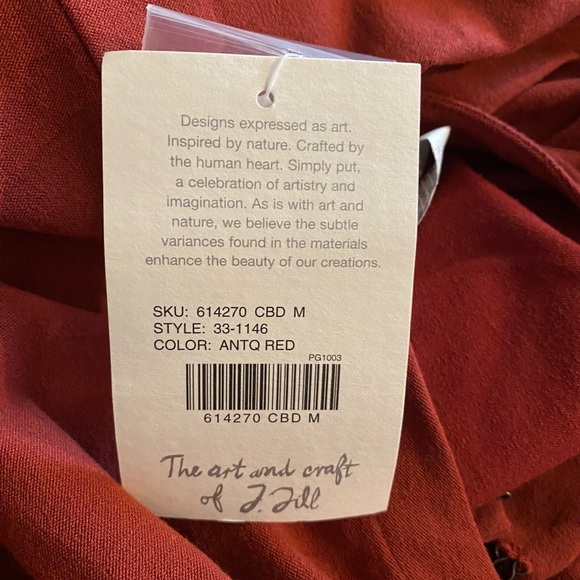 NWT J Jill Antique Red Stretch Dress Topper Size Medium - Picture 7 of 8